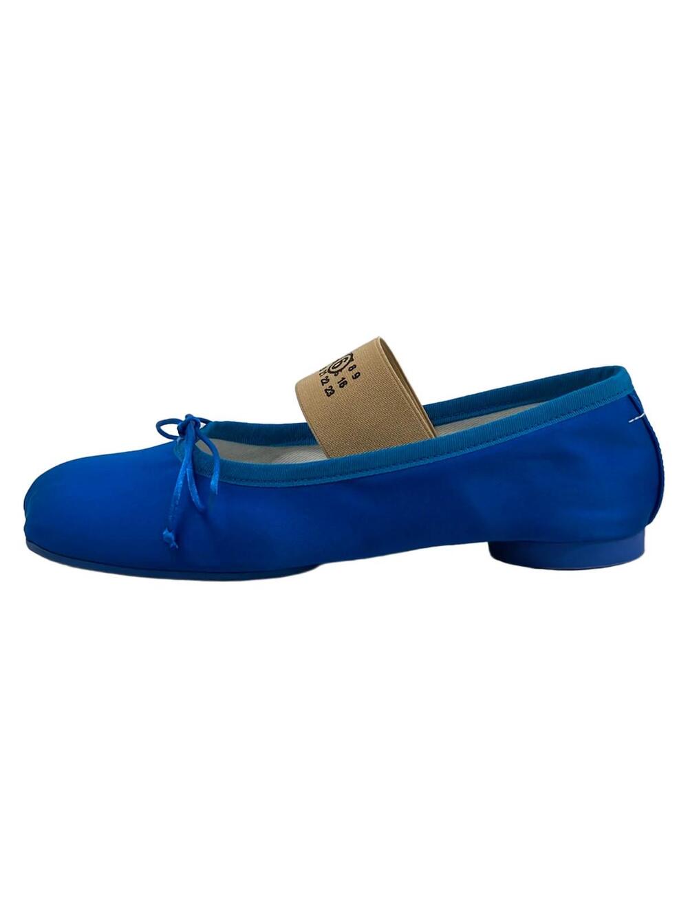 Mm6 Blue Beige Satin Women's Shoes #339512M57B